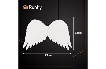 Bílá andělská křídla 2 kusy – 50 x 35 cm + svatozář