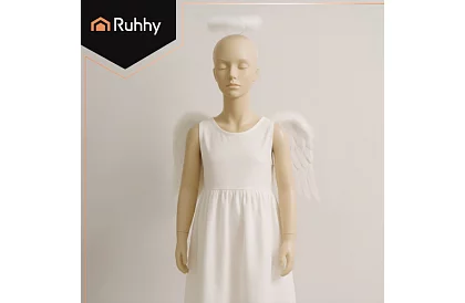 Bílá andělská křídla 2 kusy – 50 x 35 cm + svatozář