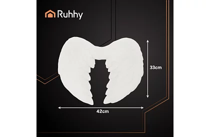 Bílá andělská křídla 2 kusy – 45 x 25 cm + svatozář