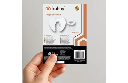 Bílá andělská křídla 2 kusy – 45 x 25 cm + svatozář