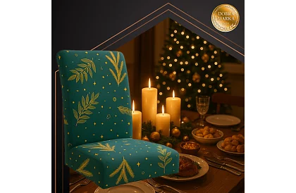 Univerzální potahy na židle se vzorem – sada 6 ks – zelené