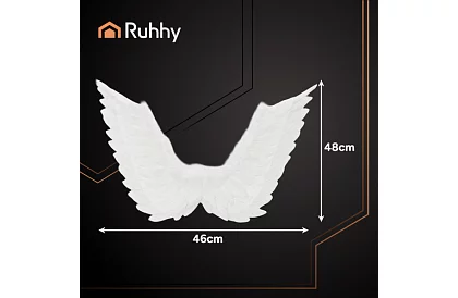 Bílá andělská křídla 2 kusy – 70 x 45 cm + svatozář