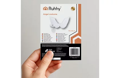 Bílá andělská křídla 2 kusy – 70 x 45 cm + svatozář