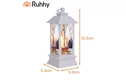 LED vánoční lucerna na baterie – bílá