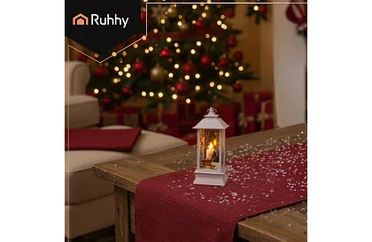 LED vánoční lucerna na baterie – bílá