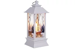 LED vánoční lucerna na baterie – bílá