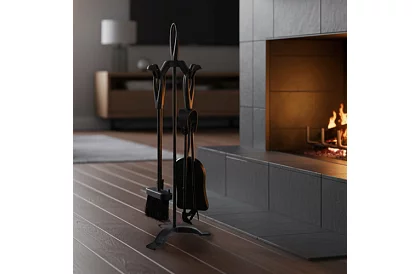 Nářadí ke krbu – sada 5 v 1 ve stylu retro