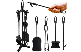 Nářadí ke krbu – sada 5 v 1 ve stylu retro