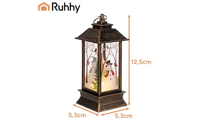 LED vánoční lucerna na baterie – zlatá