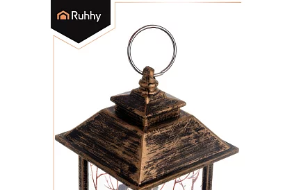 LED vánoční lucerna na baterie – zlatá