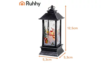 LED vánoční lucerna na baterie – černá