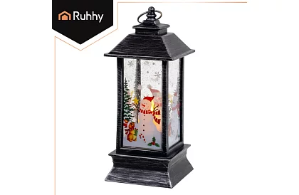 LED vánoční lucerna na baterie – černá