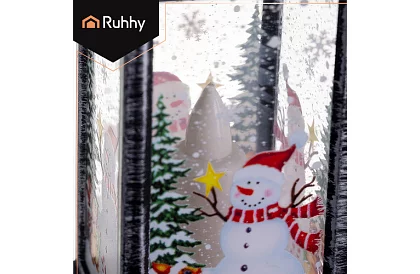 LED vánoční lucerna na baterie – černá