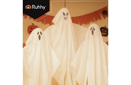 Duch k zavěšení 3 kusy – Halloweenská dekorace 75 cm