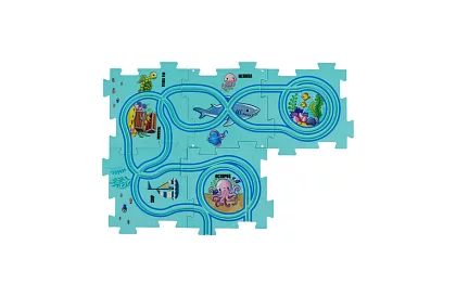 Puzzle dráha pro sestavení – silniční podložka s autíčky