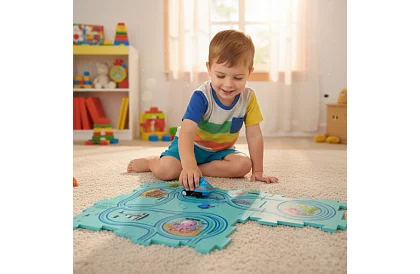 Puzzle dráha pro sestavení – silniční podložka s autíčky