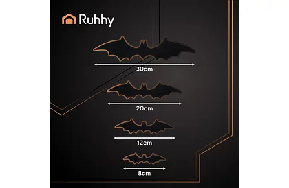 3D samolepky netopýr – 4 velikosti, 56 kusů