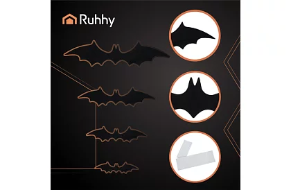 3D samolepky netopýr – 4 velikosti, 56 kusů