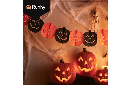 Halloweenská girlanda – dýně, 3 metry