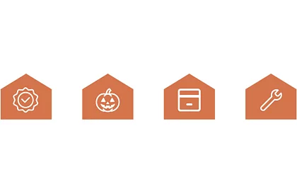 Halloweenská girlanda – dýně, 3 metry