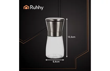Ruční skleněné mlýnky na koření – sada 2 kusy