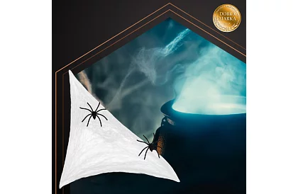 Umělá halloweenská pavučina + 2 pavouci