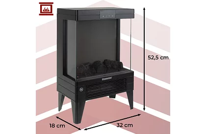 Elektrický krb s efektem ohně – 2000 W – ventilátor s funkcí vytápění