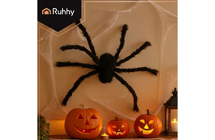 Umělý chlupatý pavouk 50 cm – černý