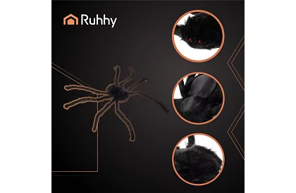 Umělý chlupatý pavouk 50 cm – černý