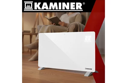 Elektrický skleněný radiátor Zelva 2500W, Wifi, bílý + dálkové ovládání