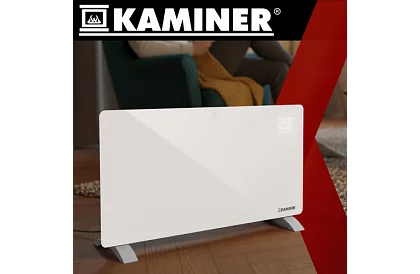 Elektrický skleněný radiátor Zelva 2500W, Wifi, bílý + dálkové ovládání