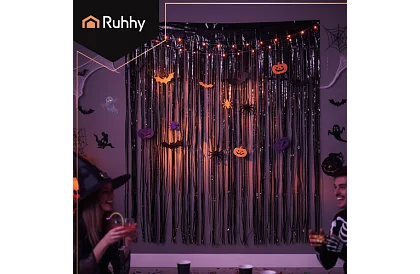 Dekorativní černá samolepicí záclona 100 × 200 cm – párty záclona