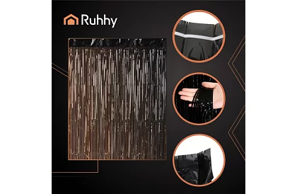 Dekorativní černá samolepicí záclona 100 × 200 cm – párty záclona