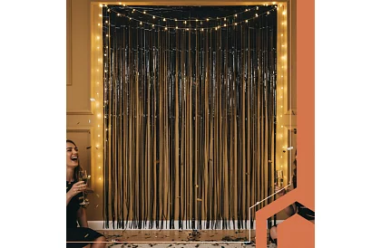 Dekorativní černá samolepicí záclona 100 × 200 cm – párty záclona