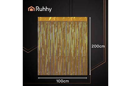 Dekorativní zlatá samolepicí záclona 100 × 200 cm – párty záclona