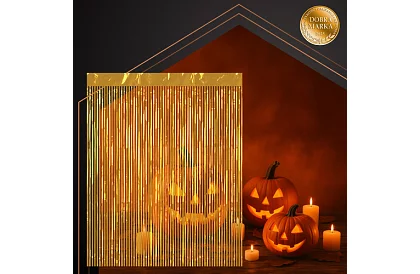 Dekorativní zlatá samolepicí záclona 100 × 200 cm – párty záclona