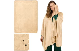 Výhřevná topná deka 160 × 90 cm – pončo na záda a ramena