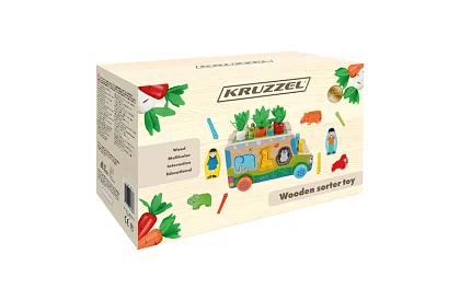 Dřevěné autíčko – Montessori třidič tvarů