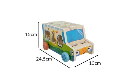 Dřevěné autíčko – Montessori třidič tvarů