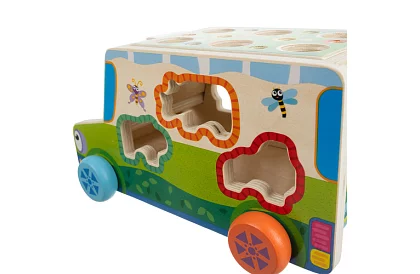 Dřevěné autíčko – Montessori třidič tvarů