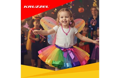 Dětský kostým – duhový motýl s příslušenstvím