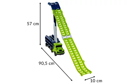 Kamion s přívěsem a skluzavkou + 6 autíček