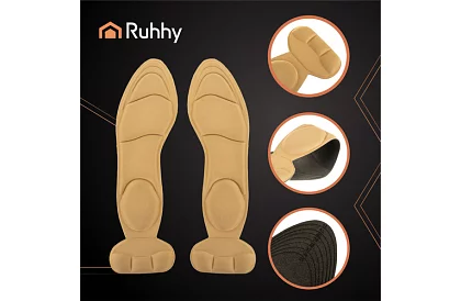 Měkké vložky do bot s ochranou paty – béžové