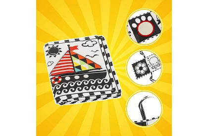 Senzorická kniha - kontrastní hračka pro miminka 0+