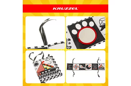 Senzorická kniha - kontrastní hračka pro miminka 0+