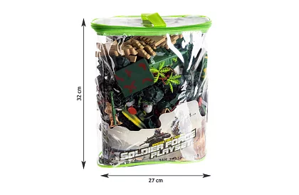 Vojenská základna – armádní figurky, tank, zbraně