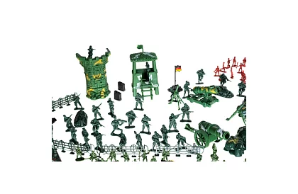 Vojenská základna – armádní figurky, tank, zbraně