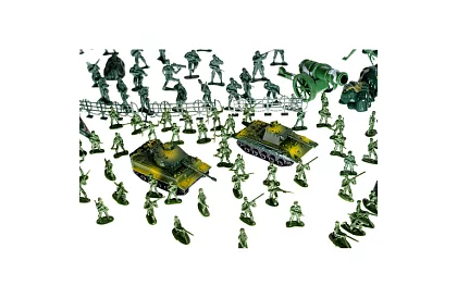 Vojenská základna – armádní figurky, tank, zbraně