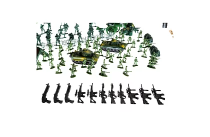Vojenská základna – armádní figurky, tank, zbraně
