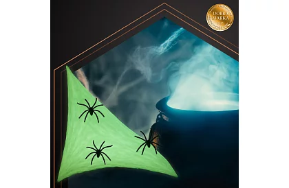 Halloweenská svítící pavučina s 20 pavouky